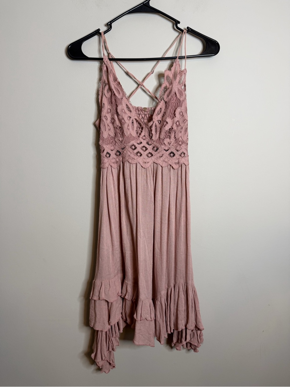 Free People Size XS Adella Slip Dress Pink Rose - Picture 4 of 9